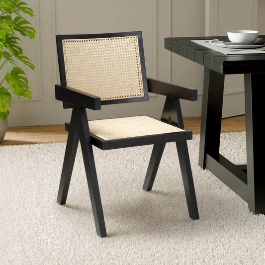 Dublin Rattan Black Dining Chair (Set of Two)