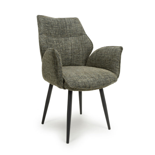 Baltimore Tweed Green Swivel Dining Chair (Set of Two)