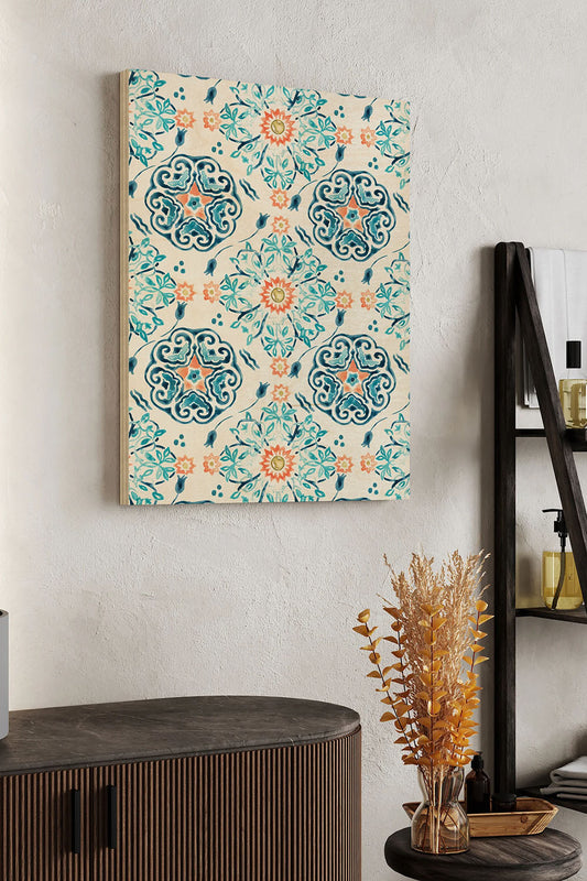 Medallion Medley Collection E Wood Art Print - Oakavia