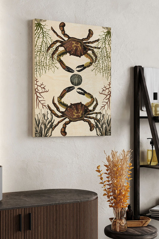 Antiquarian Menagerie - Crab Wood Art Print - Oakavia