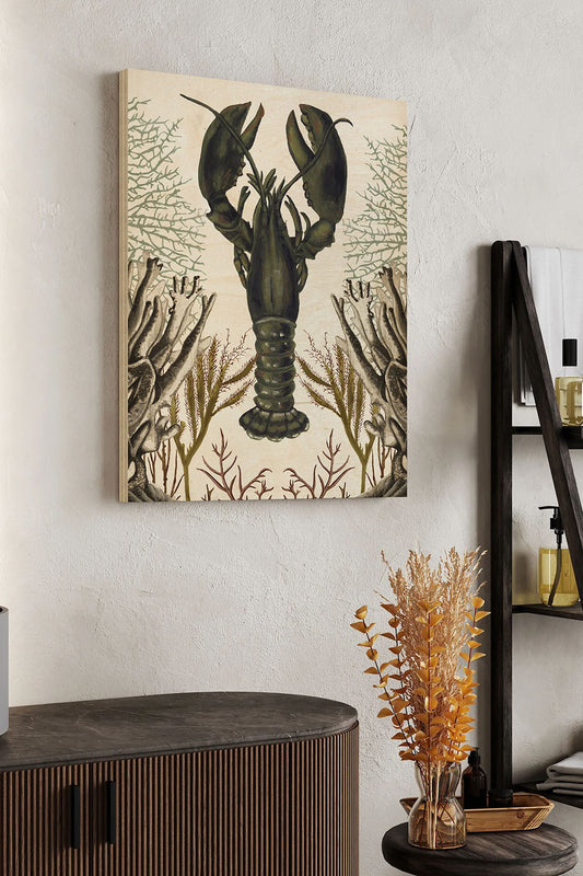 Antiquarian Menagerie - Lobster Wood Art Print - Oakavia