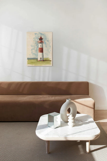 Watercolor Lighthouse II Wood Art Print - Oakavia