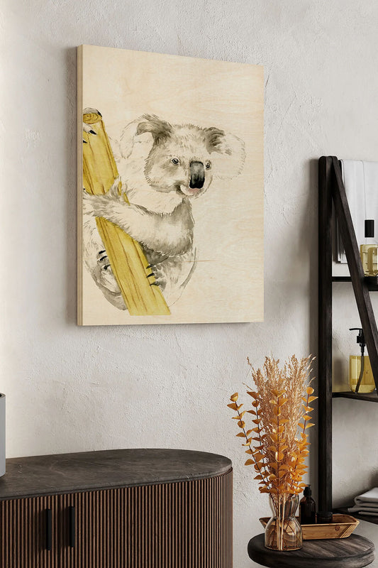 Baby Koala II Wood Art Print - Oakavia
