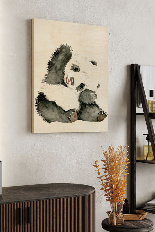 Baby Panda I Wood Art Print - Oakavia