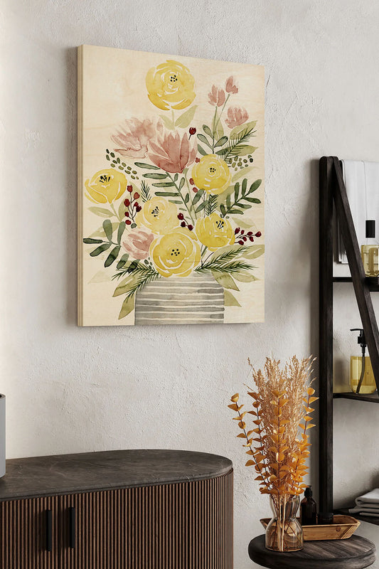 Blush Bouquet II Wood Art Print - Oakavia