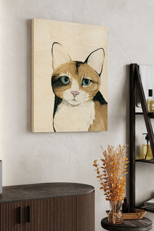 Cat Portrait II Wood Art Print - Oakavia
