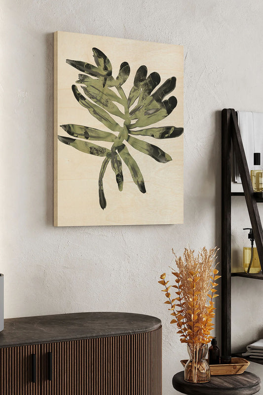 Foliage Fossil V Wood Art Print - Oakavia