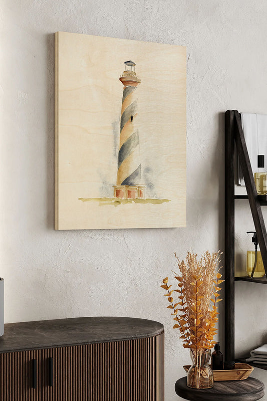 Ocean Beacon III Wood Art Print - Oakavia