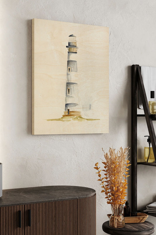 Ocean Beacon IV Wood Art Print - Oakavia