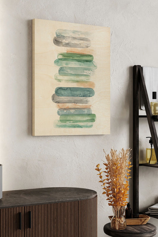 Pastel Matchsticks II Wood Art Print - Oakavia