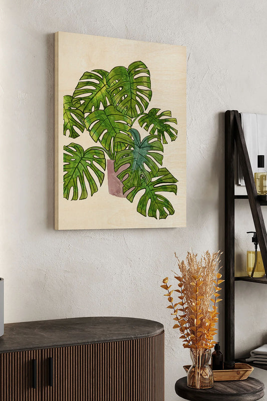 Potted Jungle I Wood Art Print - Oakavia