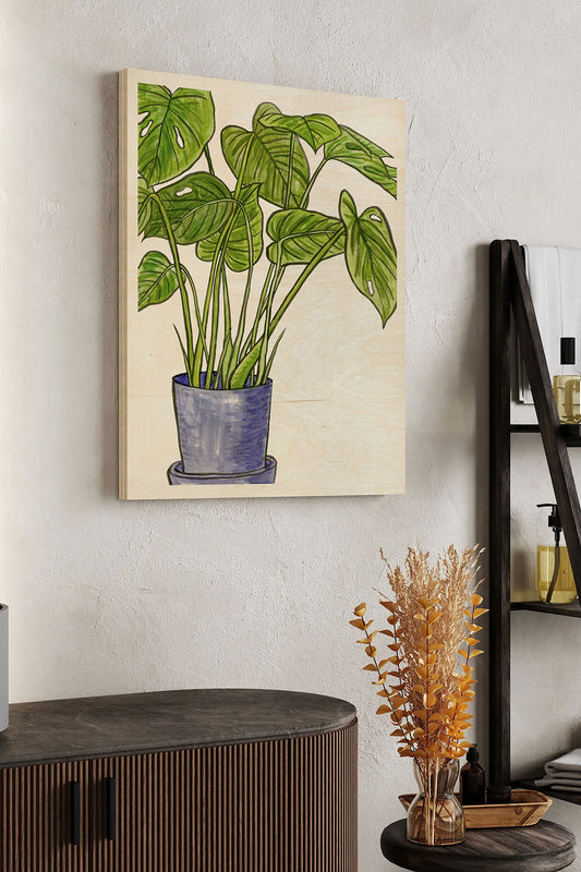 Potted Jungle III Wood Art Print - Oakavia