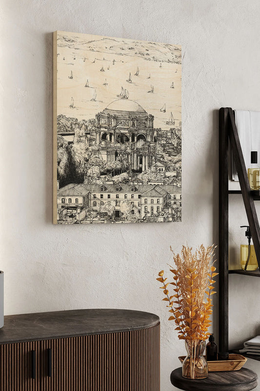 B&W US Cityscape-San Francisco Wood Art Print - Oakavia