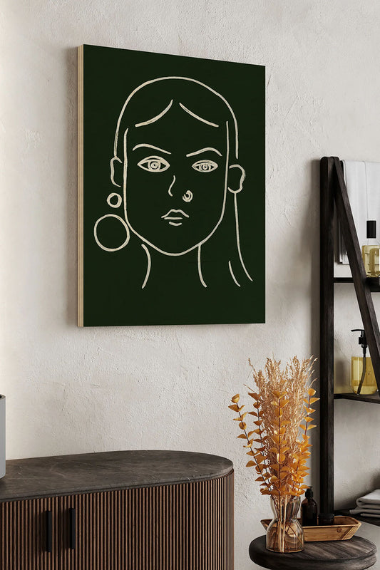 Malachite Portrait IV Wood Art Print - Oakavia