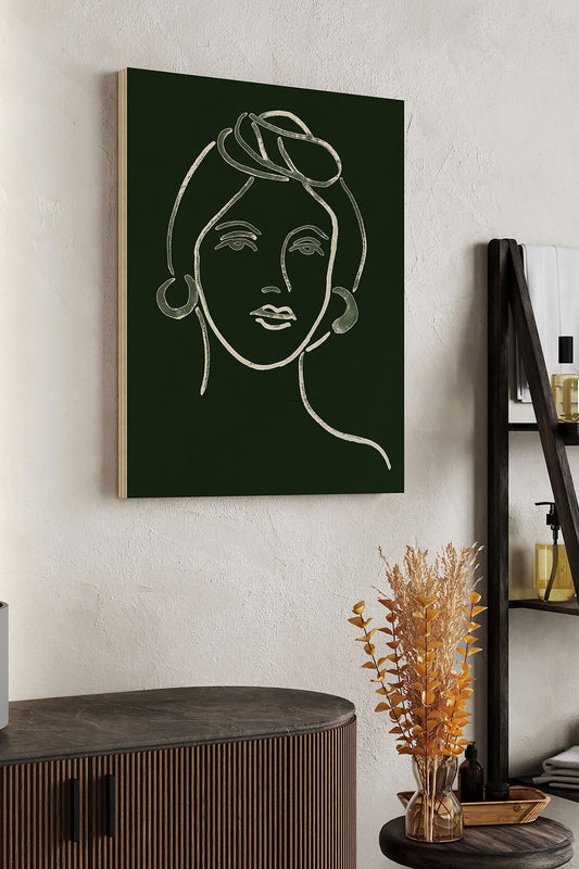 Malachite Portrait V Wood Art Print - Oakavia