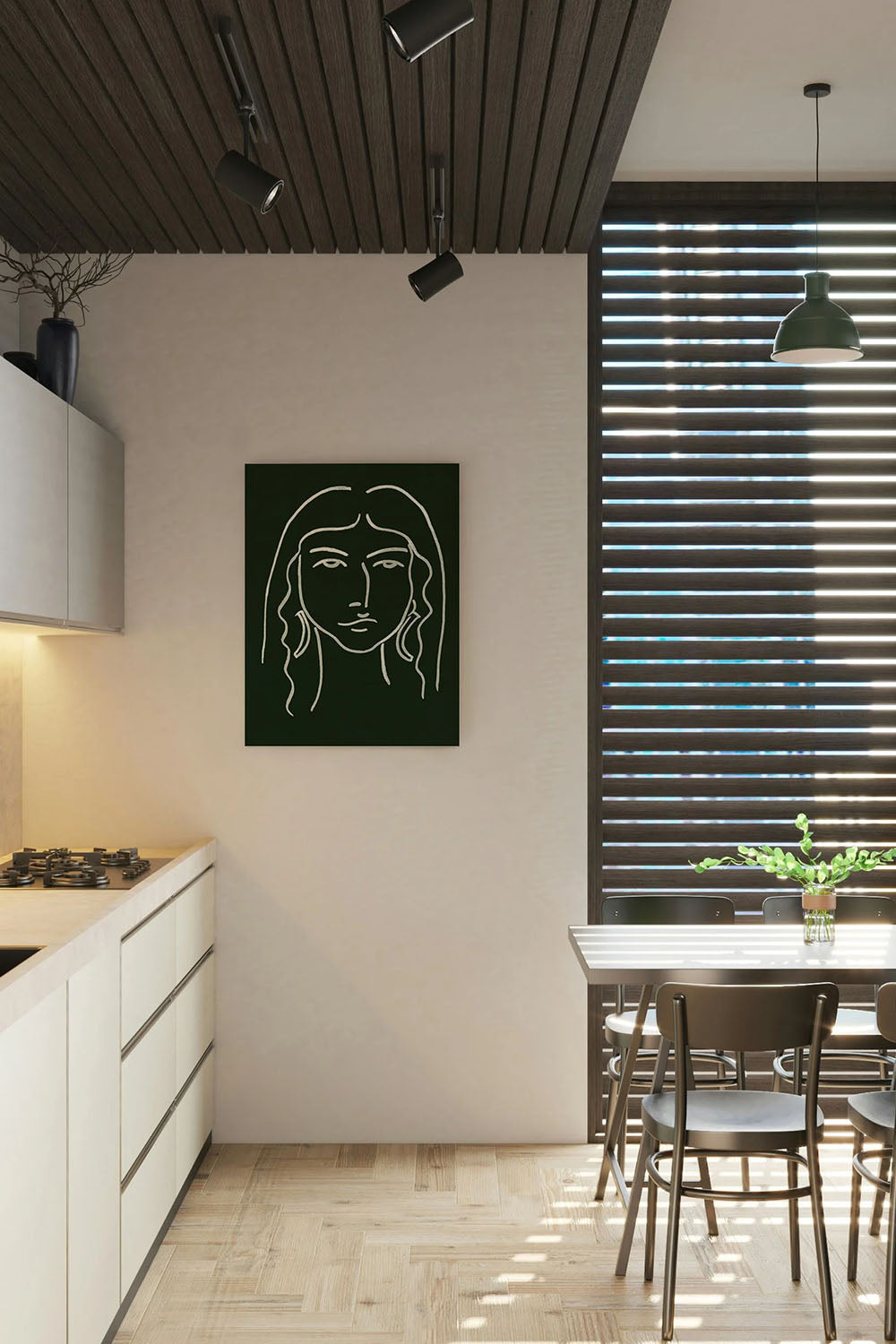 Malachite Portrait VI Wood Art Print - Oakavia