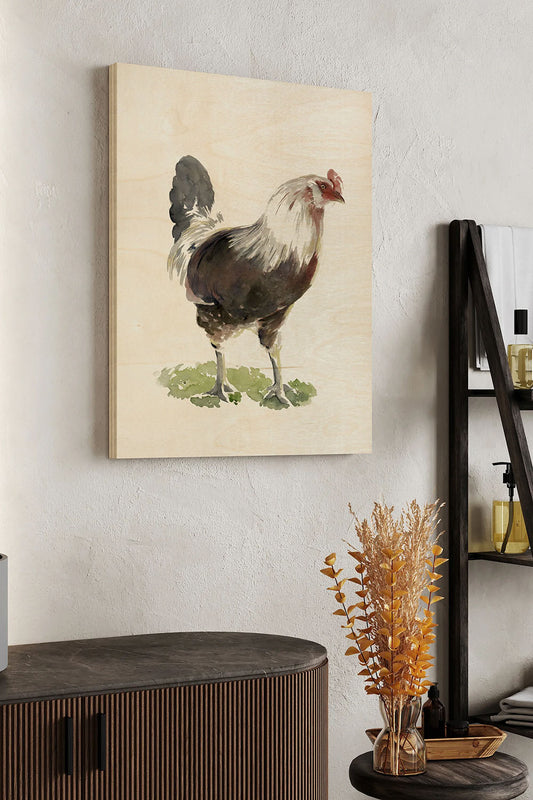 Chicken Dance I Wood Art Print - Oakavia