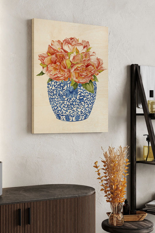 Sweet Peonies I Wood Art Print - Oakavia