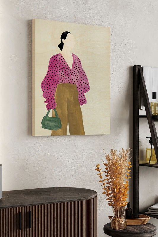 Standing Figure II Wood Art Print - Oakavia