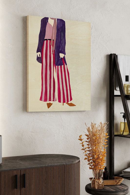 Standing Figure IV Wood Art Print - Oakavia