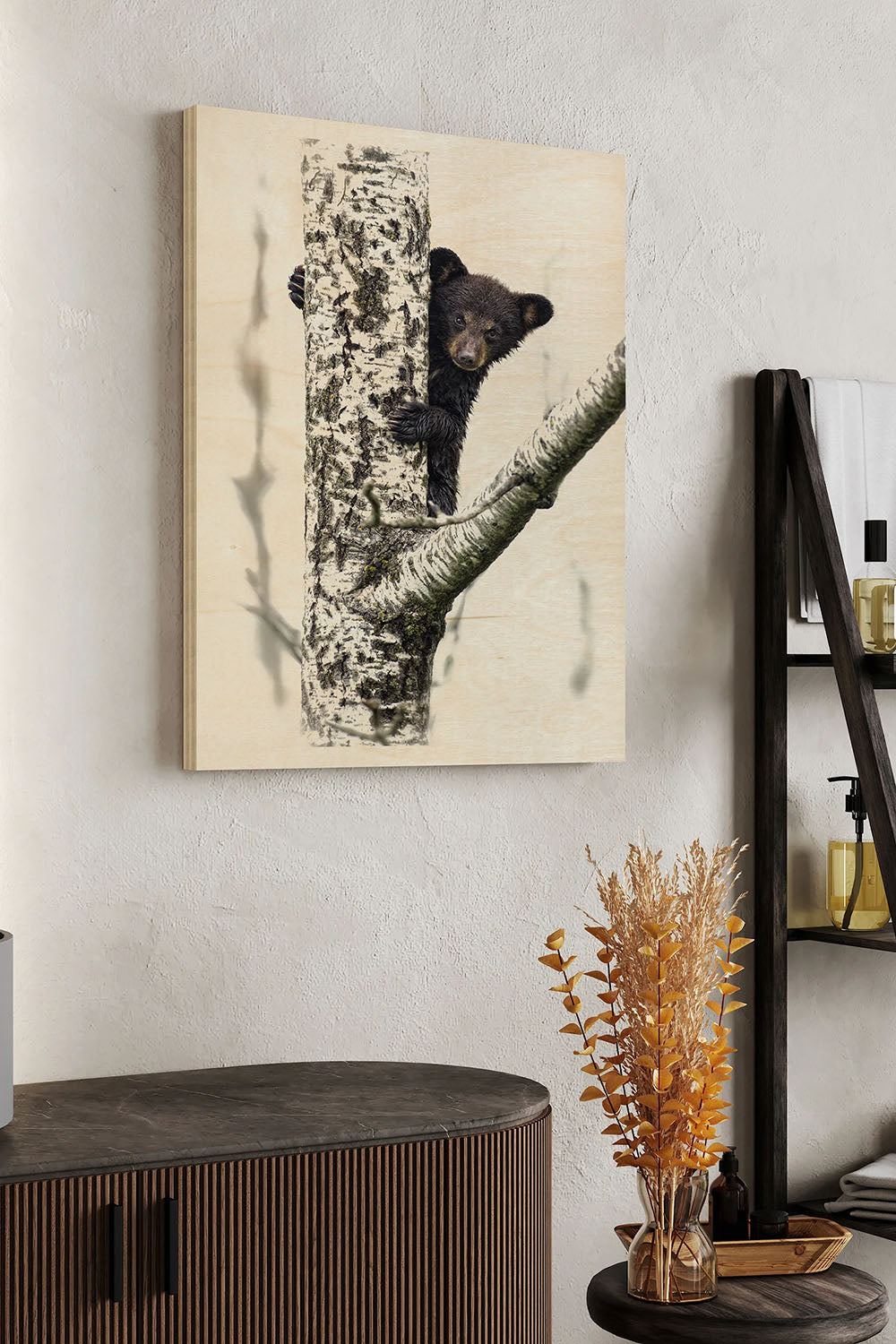 Bears at Play V Wood Art Print - Oakavia