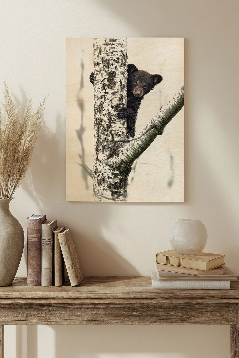 Bears at Play V Wood Art Print - Oakavia