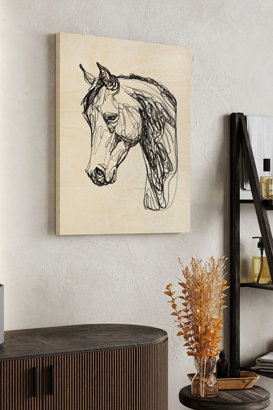 Equine Contour II Wood Art Print - Oakavia