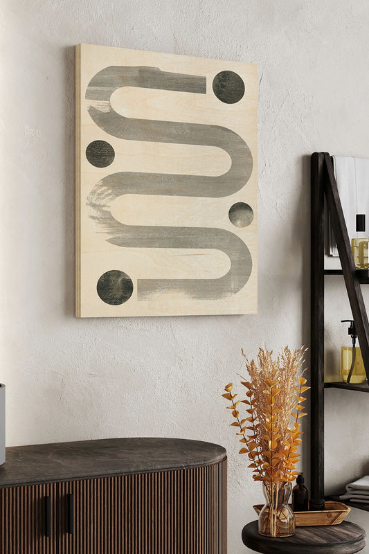 Lunar Maze IV Wood Art Print - Oakavia