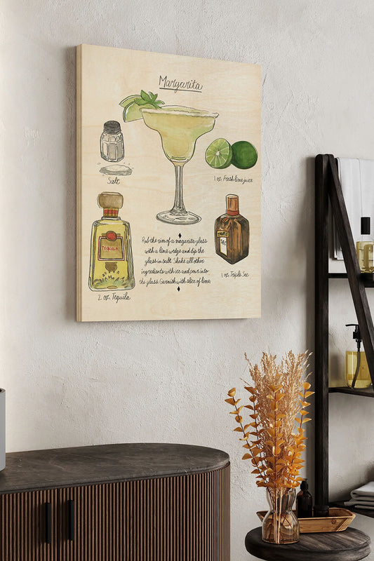 Classic Cocktail - Margarita Wood Art Print - Oakavia