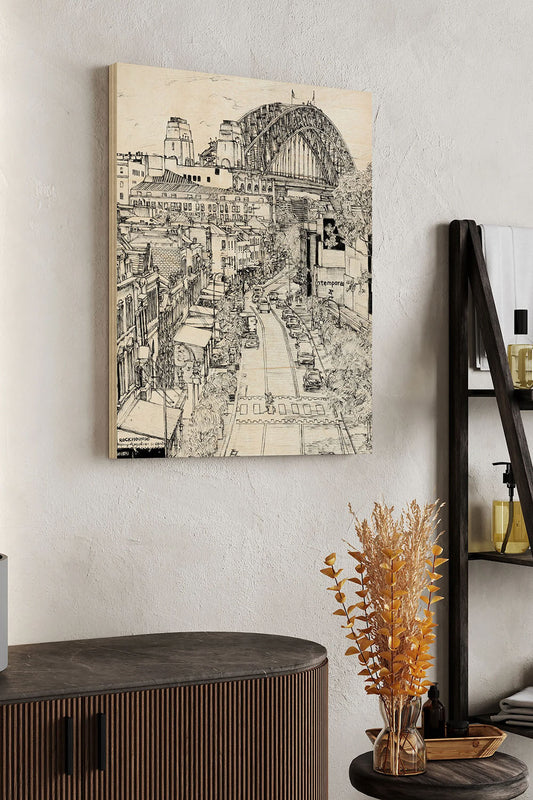 City in Black & White II Wood Art Print - Oakavia