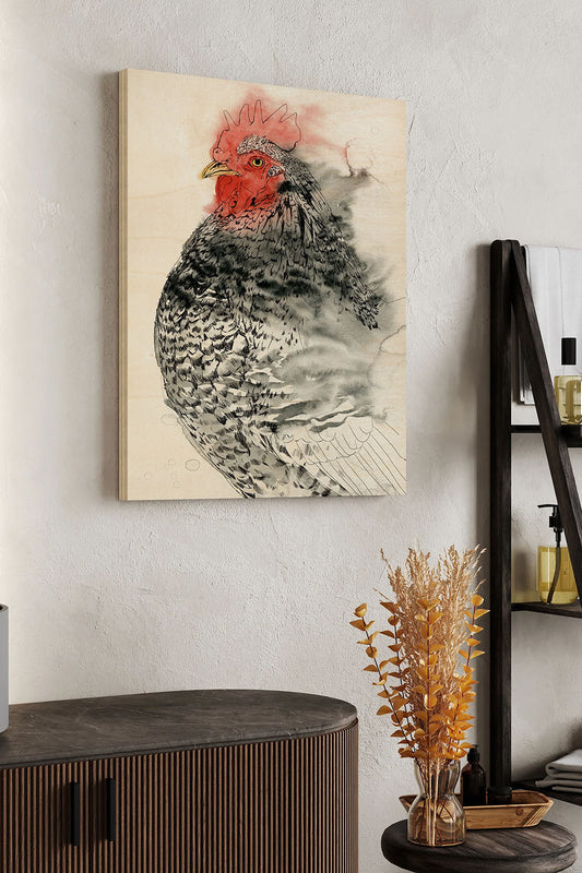 Plymouth Rooster I Wood Art Print - Oakavia