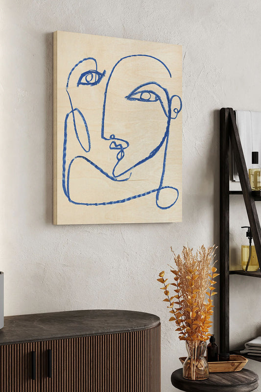 Blue Self I Wood Art Print - Oakavia