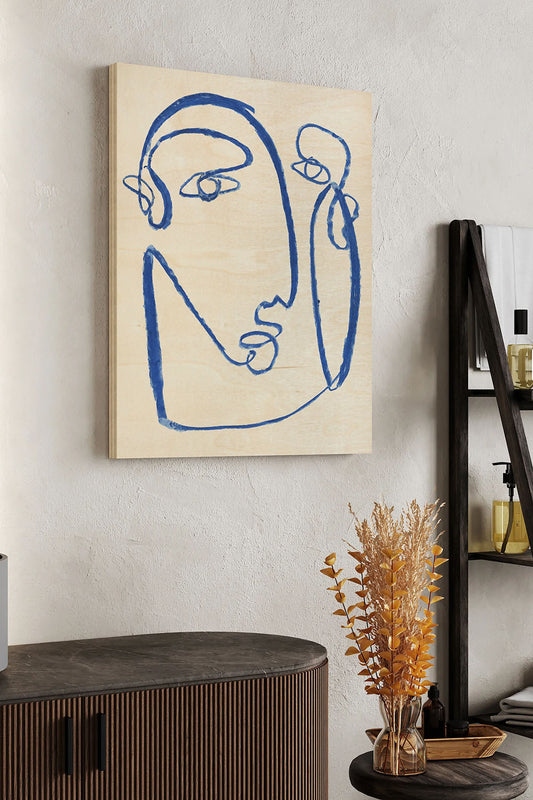Blue Self II Wood Art Print - Oakavia