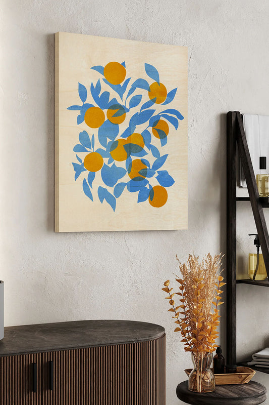 Bright Tangerines II Wood Art Print - Oakavia