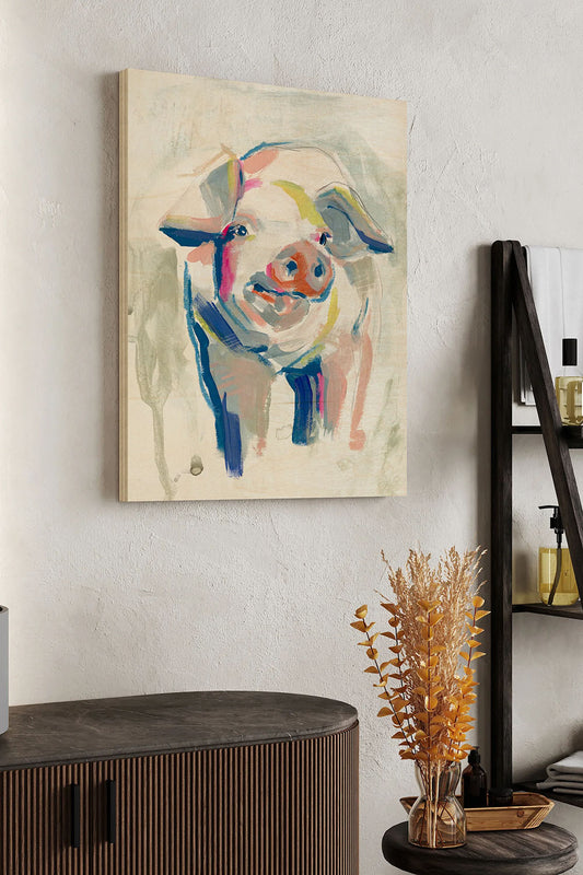 Fluorescent Farm II Wood Art Print - Oakavia
