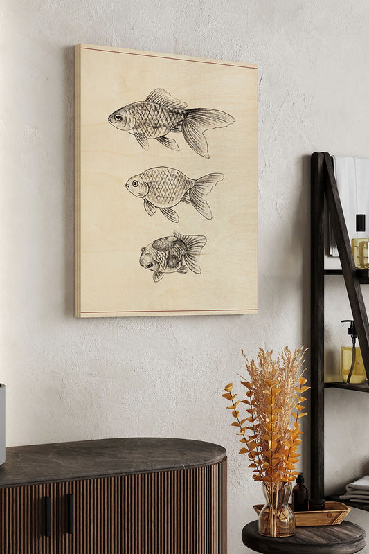Goldfish IV Wood Art Print - Oakavia