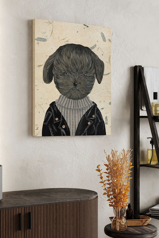Hip Dog I Wood Art Print - Oakavia