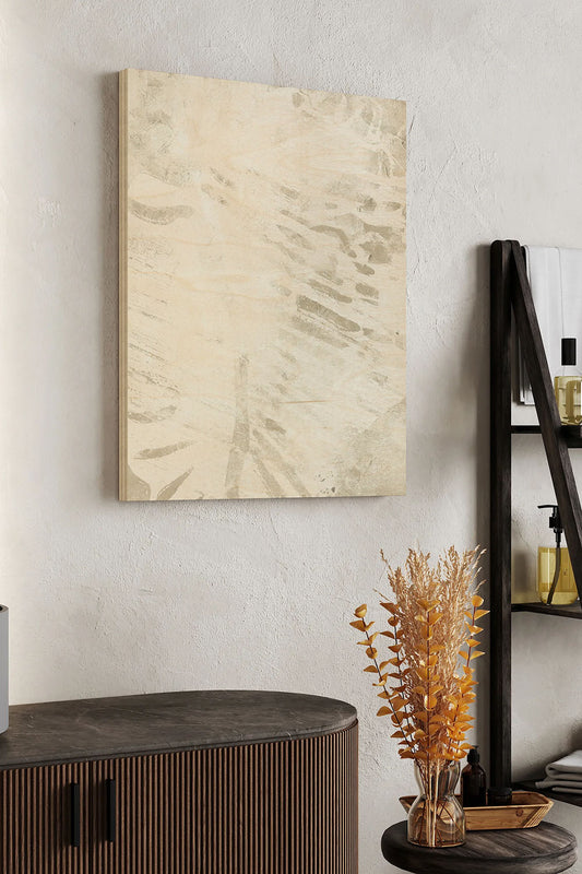Linen Tropical Silhouette III Wood Art Print - Oakavia