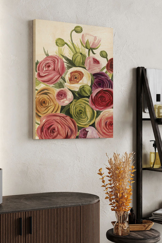 Ranunculus Study I Wood Art Print - Oakavia