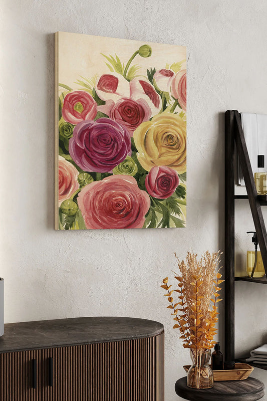 Ranunculus Study II Wood Art Print - Oakavia