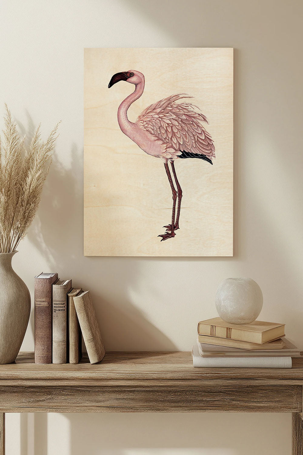 Striking Flamingo II Wood Art Print - Oakavia
