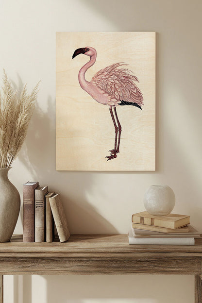 Striking Flamingo II Wood Art Print - Oakavia