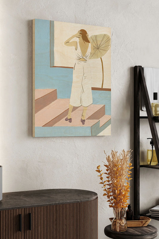 Women in the Garden IV Wood Art Print - Oakavia
