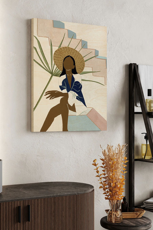 Women in the Garden V Wood Art Print - Oakavia