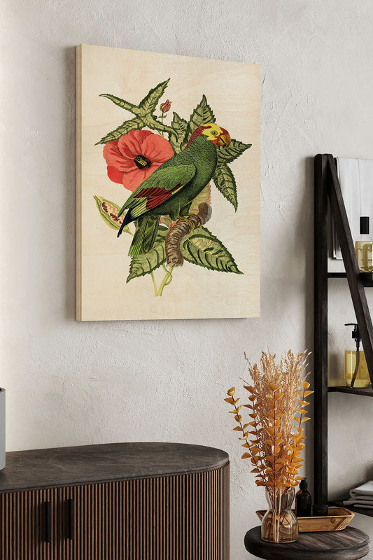 Tropical Birds and Botanicals I Wood Art Print - Oakavia