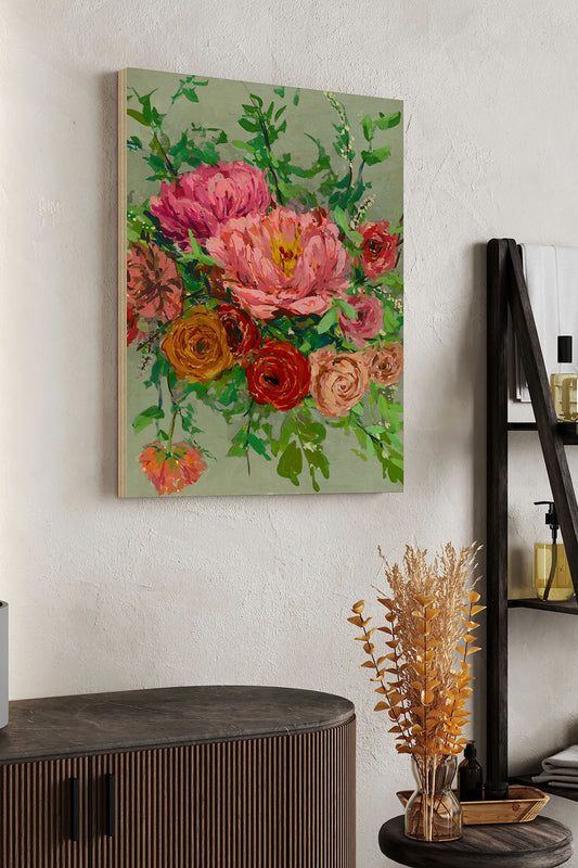 Vintage Bouquet I Wood Art Print - Oakavia