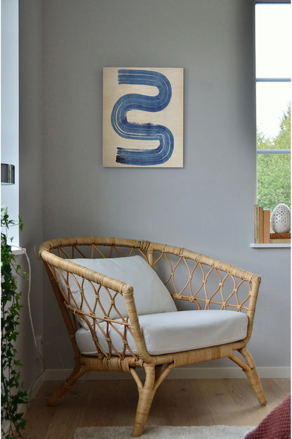 Blue Swish II Wood Art Print - Oakavia