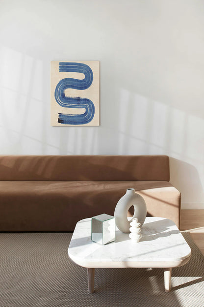 Blue Swish II Wood Art Print - Oakavia