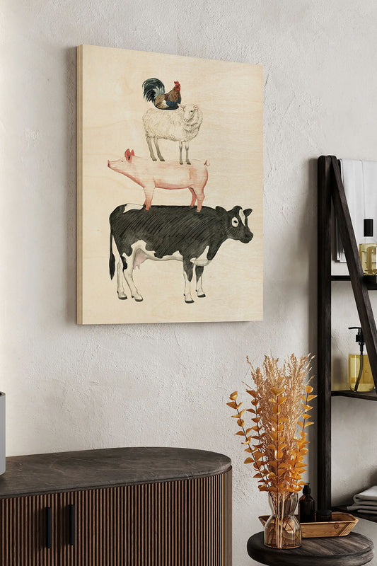Farmland Family V Wood Art Print - Oakavia