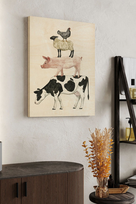 Farmland Family VI Wood Art Print - Oakavia